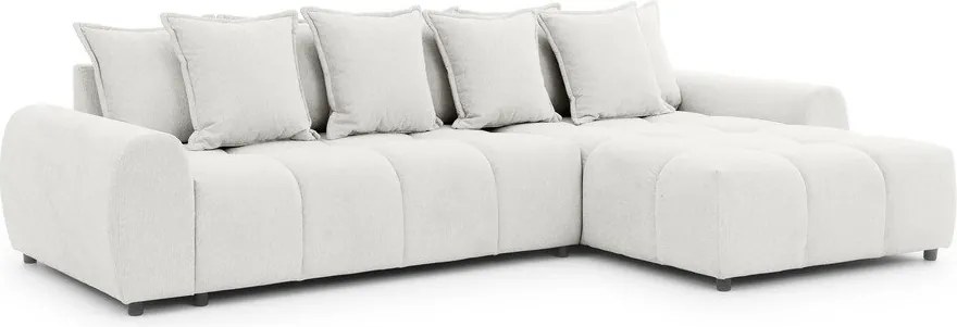 Divano angolare bianco (con penisola a destra/con chaise lounge) Albane – Ropez