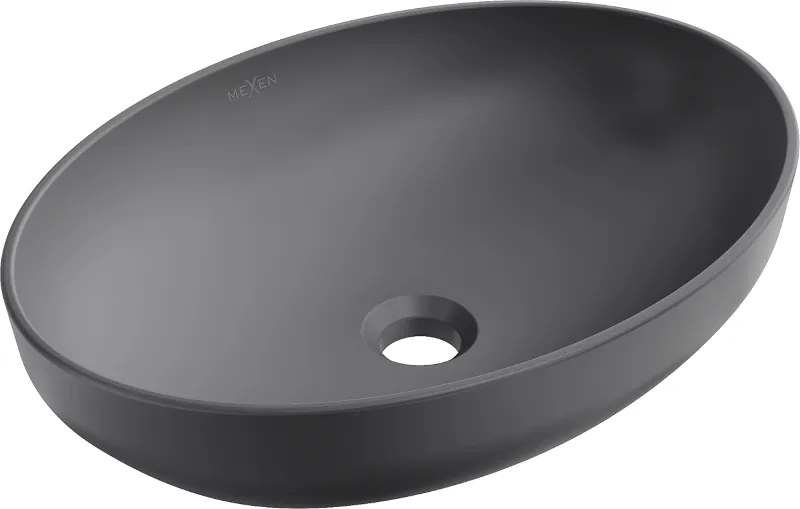 Mexen Cornelia lavabo da appoggio 50 x 37 cm, grigio scuro opaco - 21885071