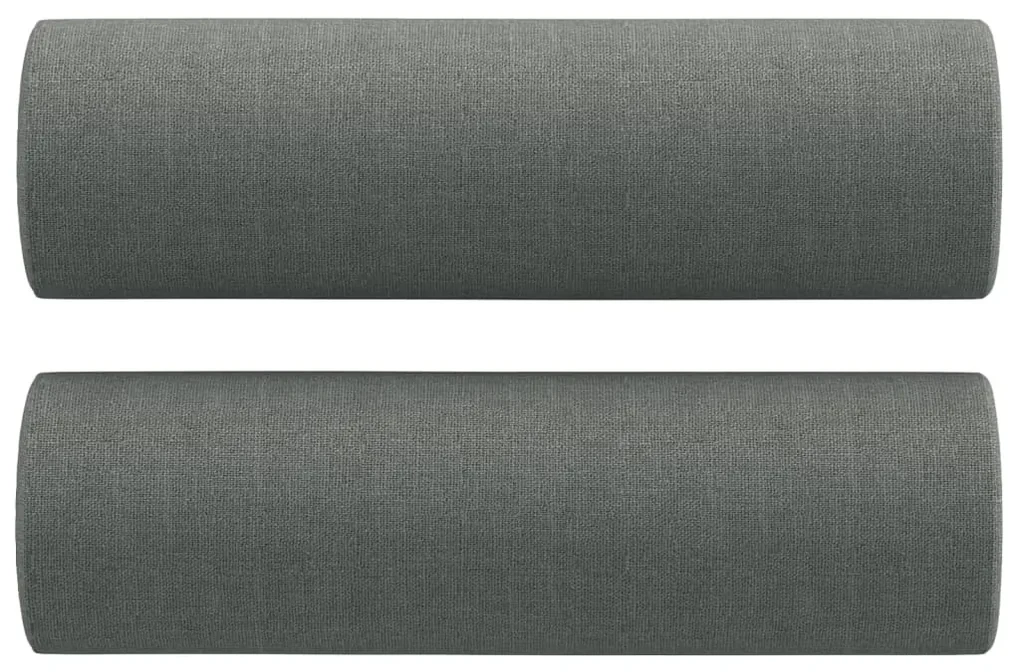 Set di divani 2 pz con cuscini grigio scuro in tessuto