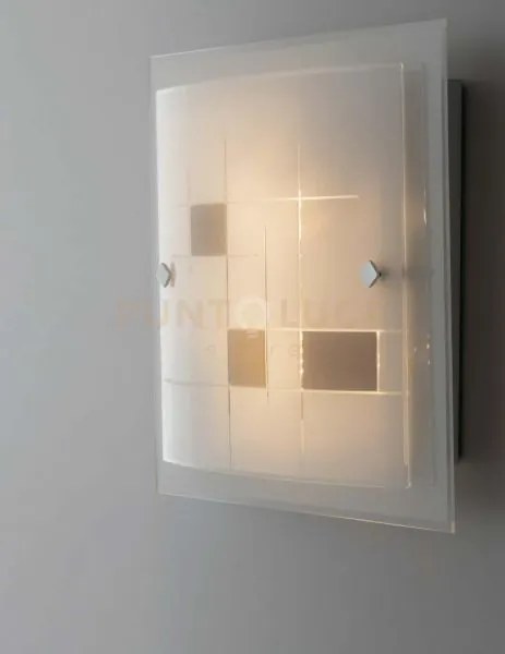 Plafoniera musa vetro opale e tortora 2 luci attacco e27 40x8,5x40cm