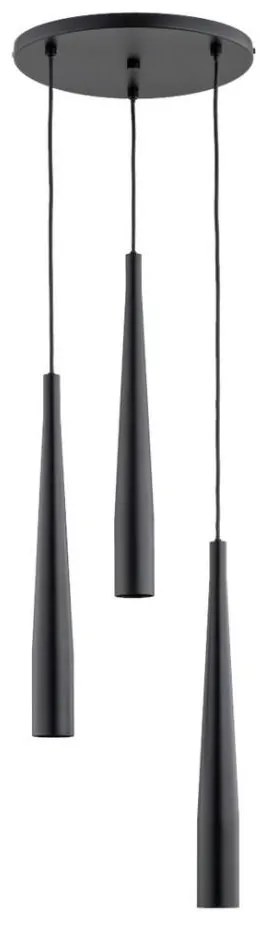 Lampadario a sospensione con filo KALINI 3xGU10/40W/230V diametro 30 cm nero