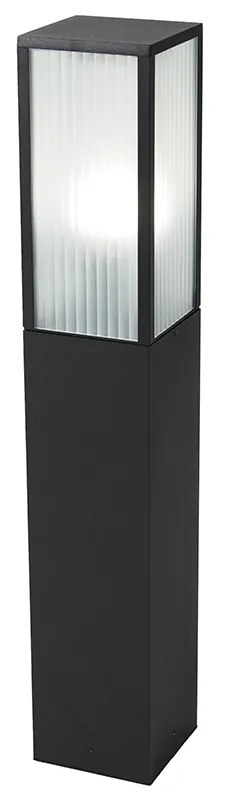 Lampada da terra smart per esterni nera con vetro scanalato 80 cm incl. WiFi A60 - Charlois