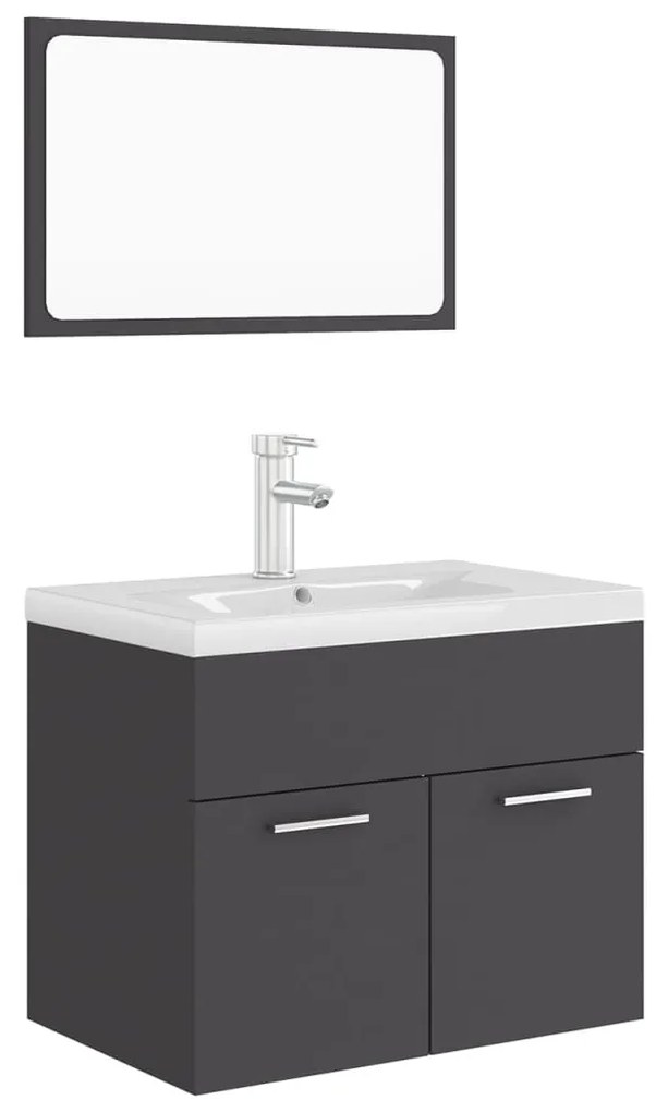 Set mobili da bagno grigio in truciolato