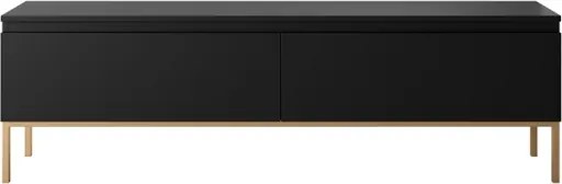Mobile TV Da Terra 150 Cm 2 Ante Nero Piedini Oro Lume