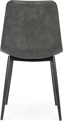 Sedia Da Interno In Ecopelle Antracite Vintage Senza Braccioli Kyra Bizzotto - 4 Pz