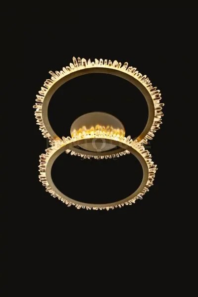 Quartz halo applique a parete 2 cerchi oro satinato, led 34w, 3000k...