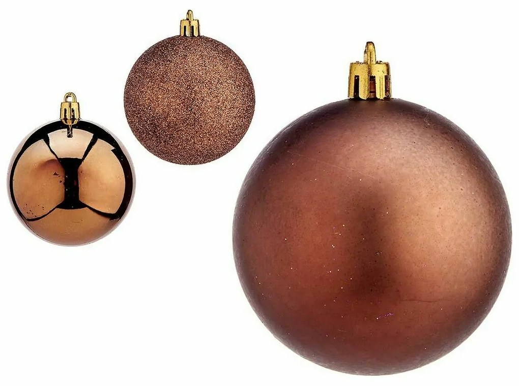 Set di palline di Natale Marrone Plastica Ø 7 cm (36 Unità)