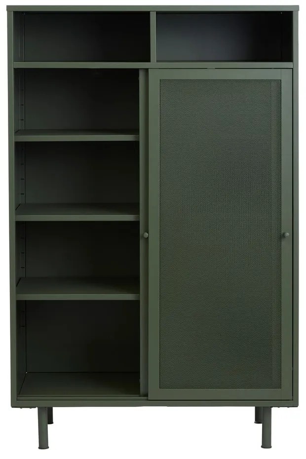 Armadietto in verde scuro in metallo con ante scorrevoli 90x140x40 cm Veep – Unique Furniture