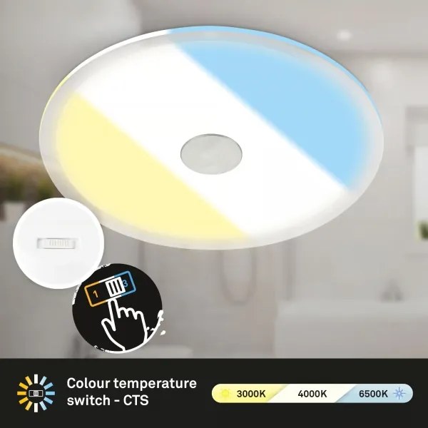 Briloner 7482019 - Plafoniera LED per bagno LED/14W/230V 3000/4000/6500K IP44 bianco