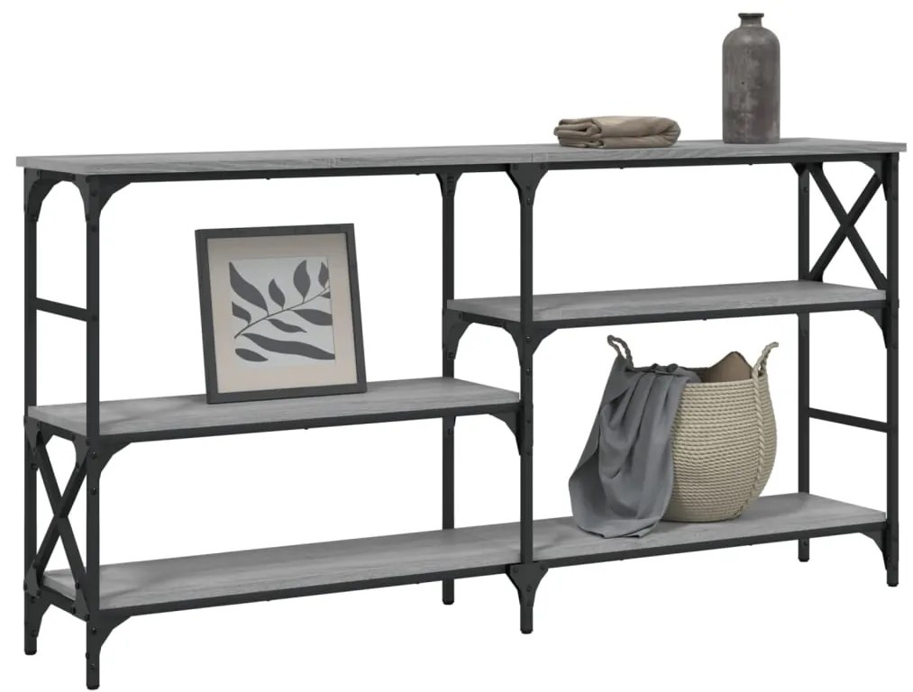 Tavolo consolle grigio sonoma 150x29x76,5 cm legno multistrato