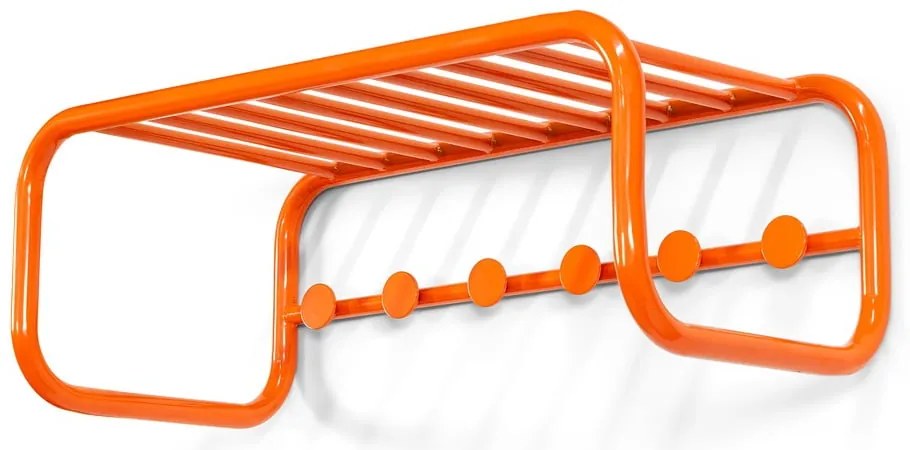 Attaccapanni da parete arancione in metallo con scaffale 72 cm Retro – Spinder Design