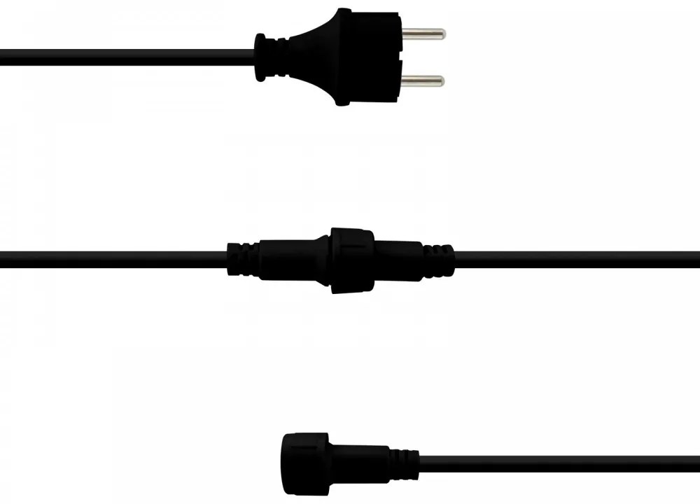 Catenaria da 10m IP65 con 10 Portalampada E27 Nero Colore del corpo Nero