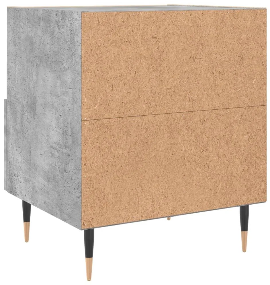 Comodini 2 pz Grigio Cemento 40x35x47,5 cm in Legno Multistrato