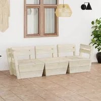 Divano da Giardino a 3 Posti su Pallet Legno Abete Impregnato 3063709