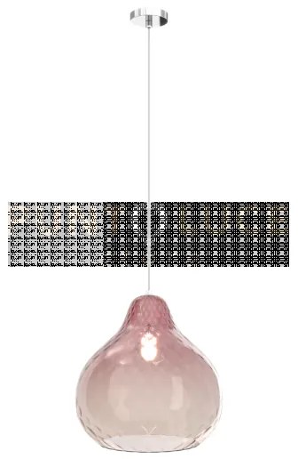 Sospensione cromo 1 luce vetro grande rubino 1191cr-sg-ru