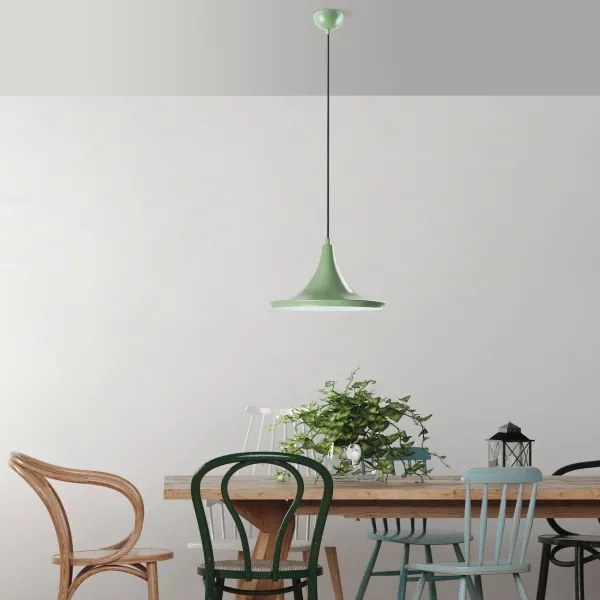 Lampadario a sospensione con filo TOM 1xE27/40W/230V verde