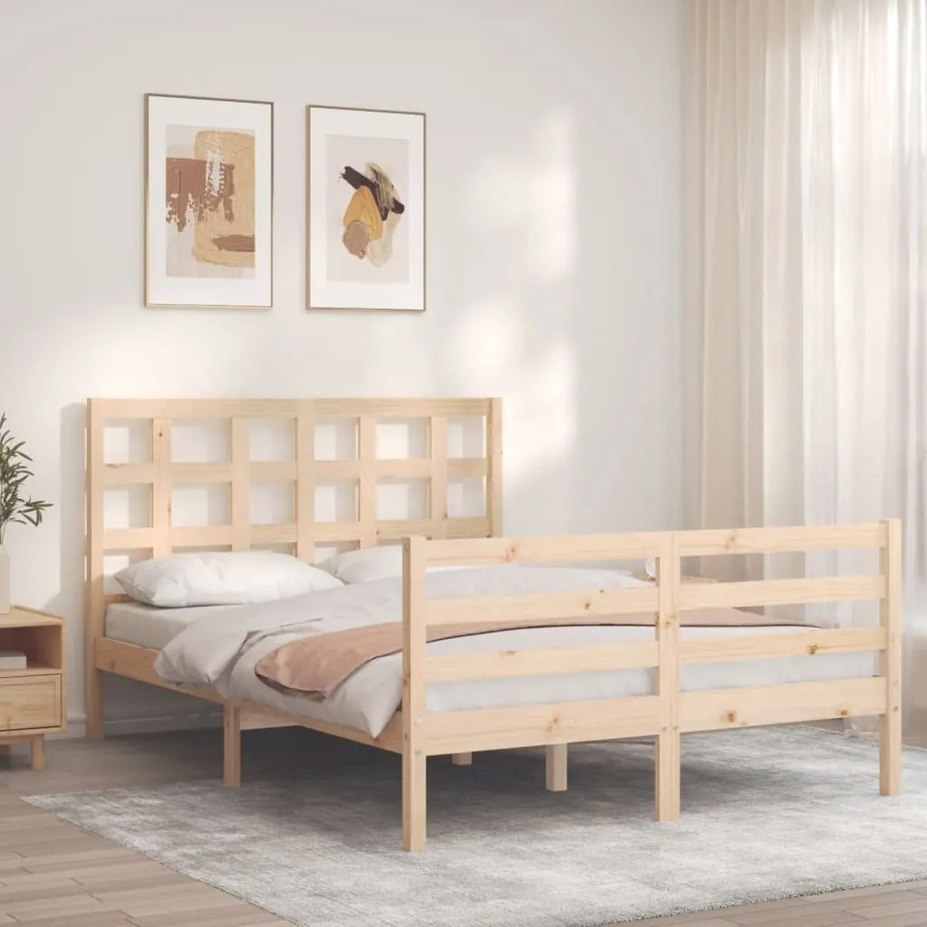 Giroletto con testiera 140x190 cm in legno massello