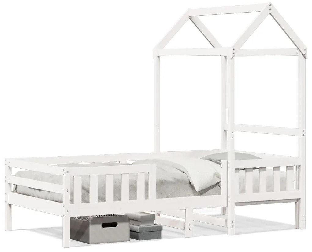 Giroletto con tetto bianco 100x200 cm in legno massello di pino