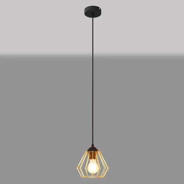Lampadario a sospensione con filo AGAT 1xE27/15W/230V oro/nero