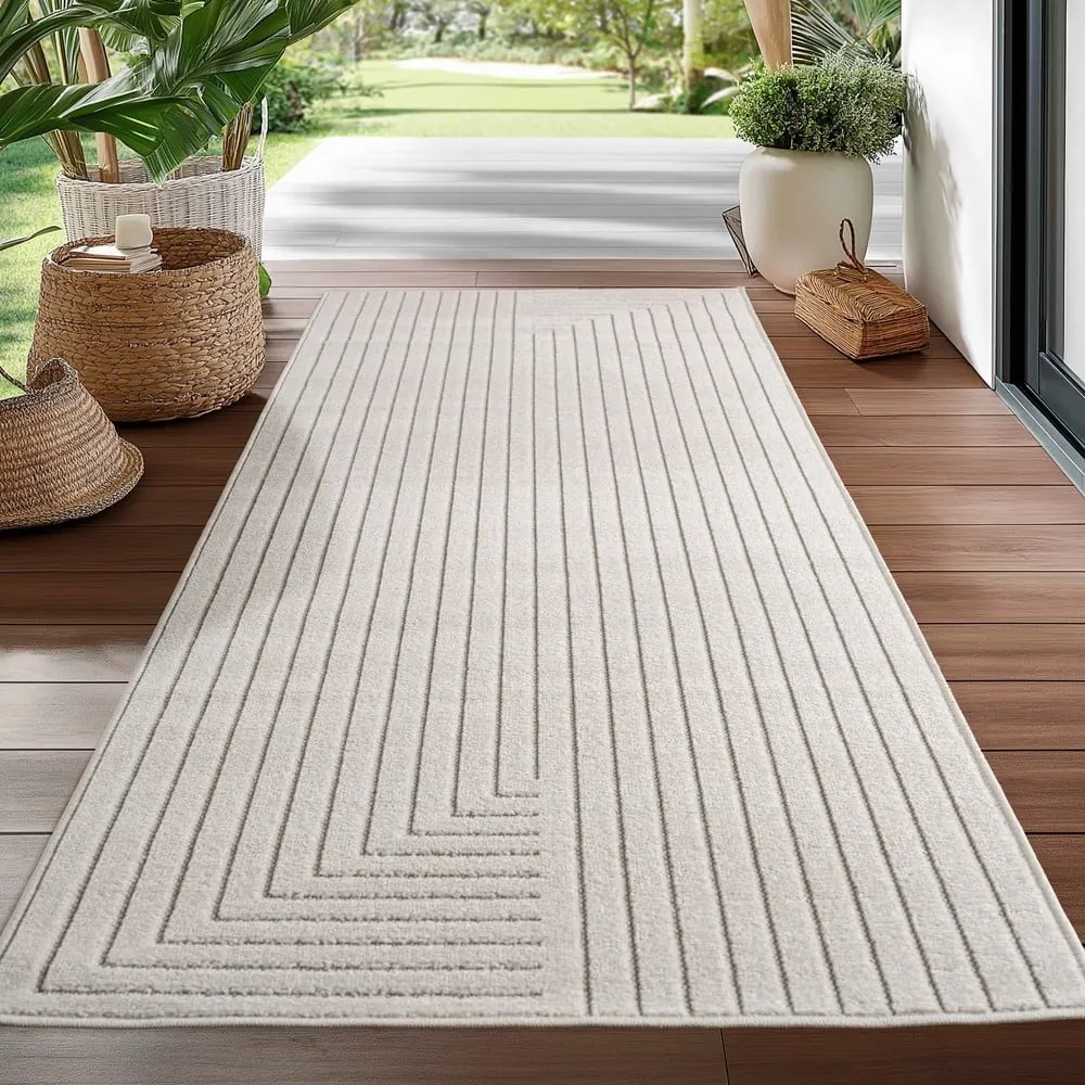 Passatoia da interno ed esterno color crema 80x250 cm Nova 1202 – Ayyildiz Carpets