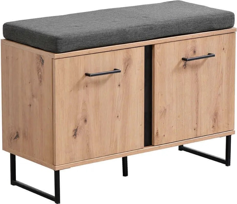 DODO - armadietto per ingresso con cuscino colore rovere