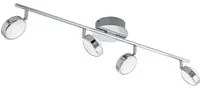 Spot Moderno Salto In Acciaio Cromo 4 Luci Led 5,4W 3000K Ip20