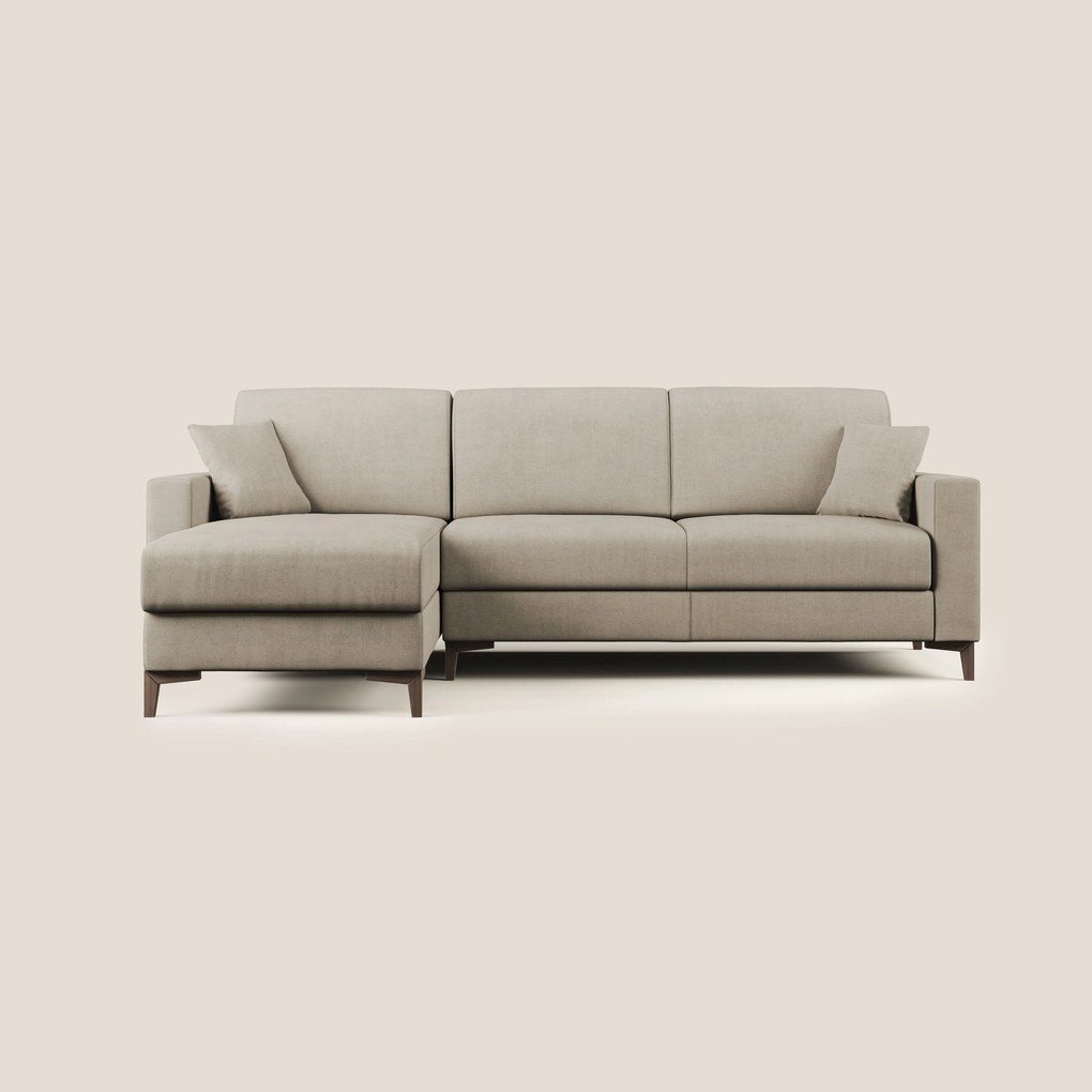 Kafka divano letto angolare in morbido tessuto impermeabile T02 beige