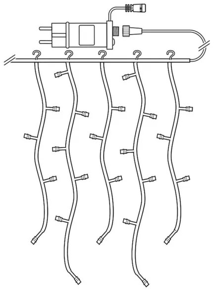 Nedis WIFILXC01C180 - Tenda natalizia LED RGB 180xLED/7 funzioni 6m IP65 Wi-Fi Tuya