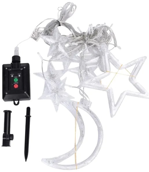 Aigostar - Catena luminosa solare a LED natalizia 120 LED/8 funzioni 3x0,6 m 500 mAh IP65 bianco caldo