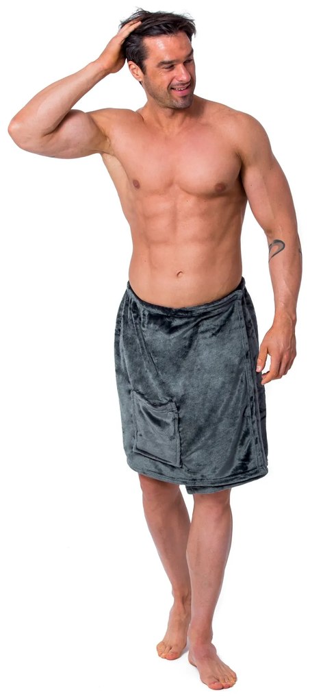 ASCIUGAMANO DA BAGNO KILT PER PISCINA MARINA SAUNA GREY