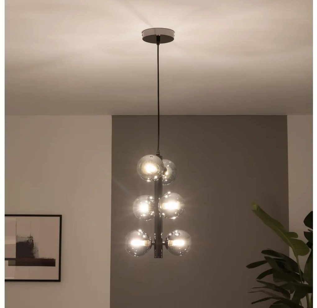 Brilagi - Lampadario LED a sospensione con cavo MILLA 6xG9/3W/230V nero cromato/fumé