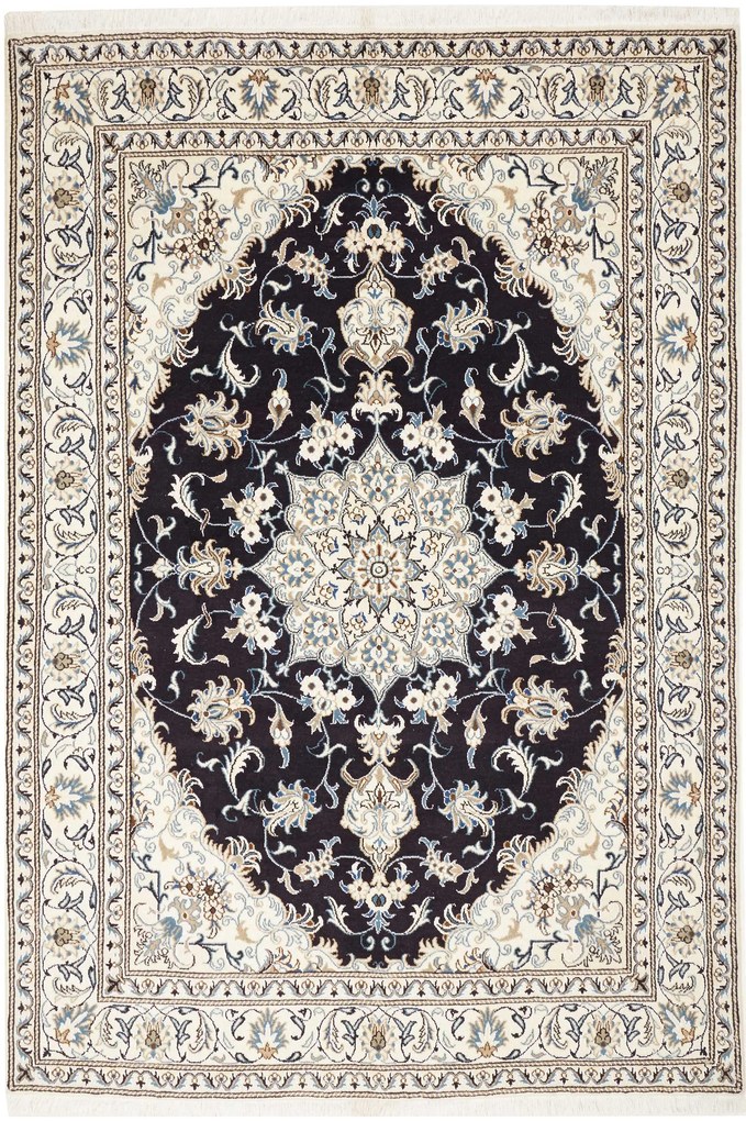 Nain Tappeto 170 x 250 Blu (Iran) Annodato A Mano