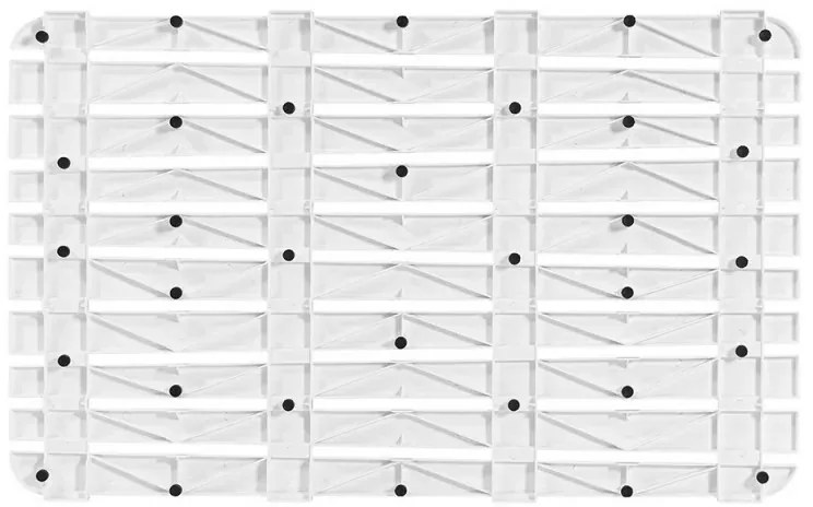 Pedana doccia antiscivolo 80x50 cm bianca con effetto legno in plastica