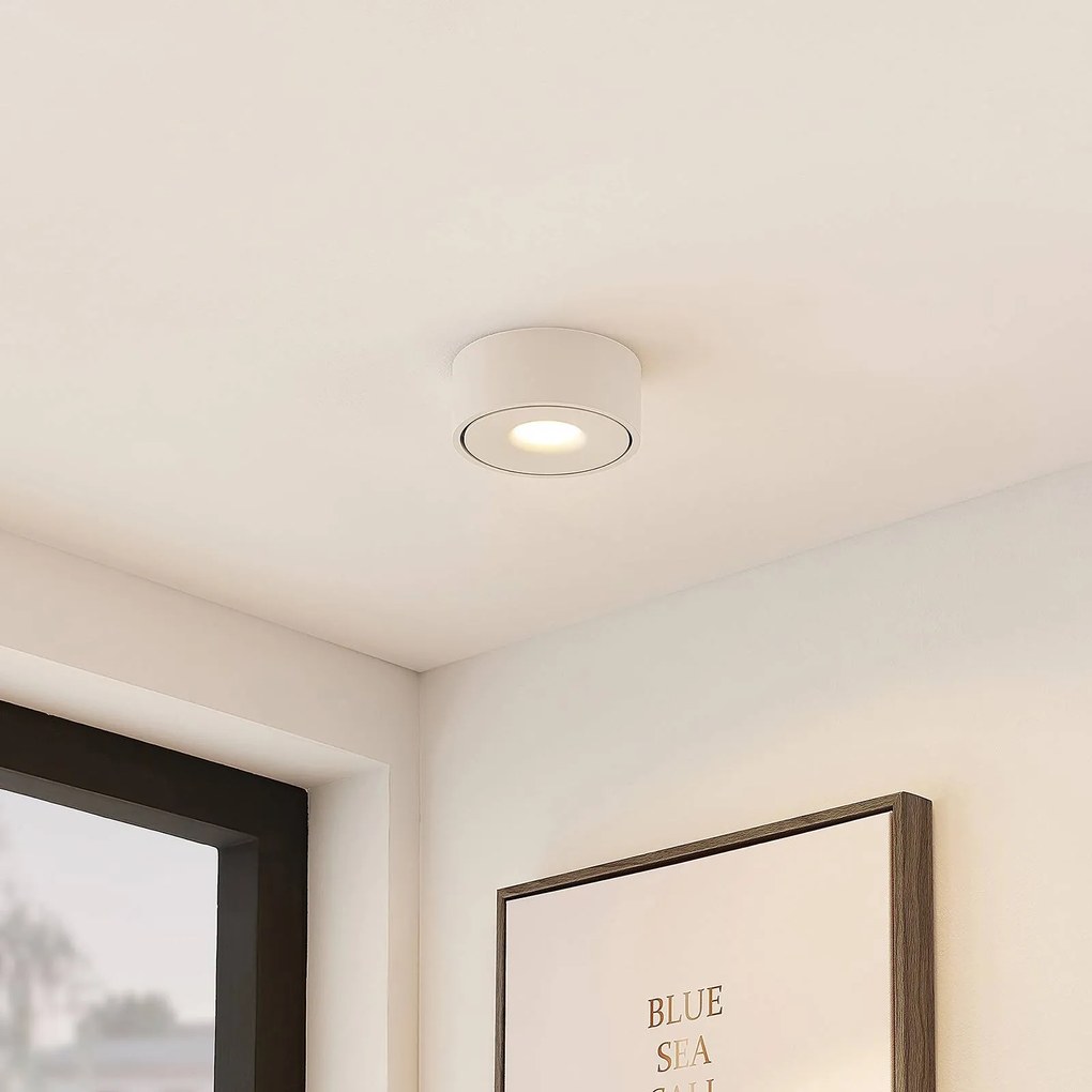 Plafoniera a LED Rotari Arcchio, dimmerabile, Bianco / Opale, Corridoio, Alluminio, Moderno, Plafoniera LED