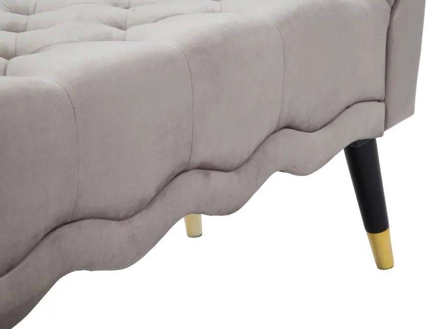 Panchina grigio tortora con rivestimento in velluto Paris – Mauro Ferretti