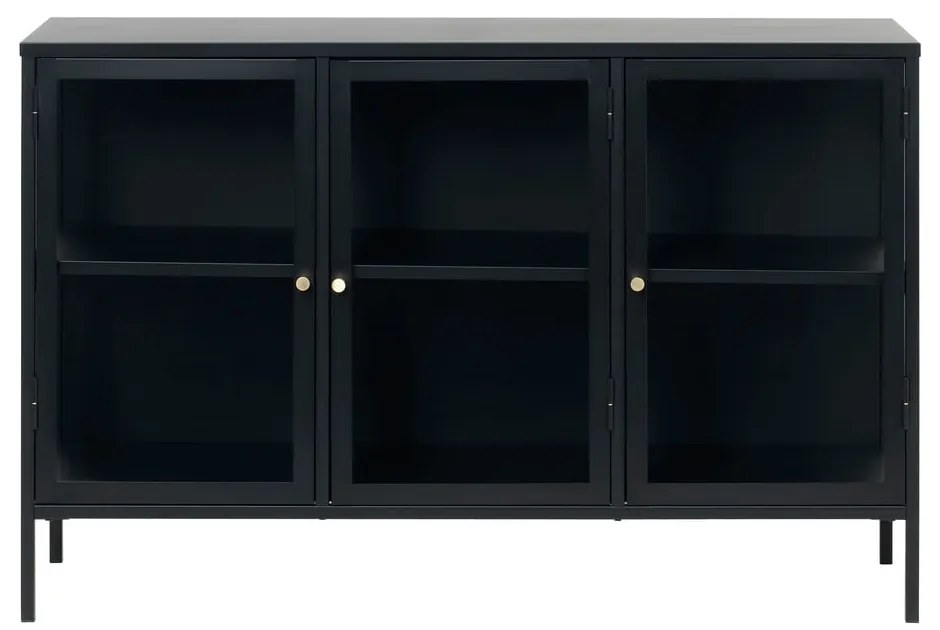 Vetrina in metallo nero 132x85 cm Carmel - Unique Furniture