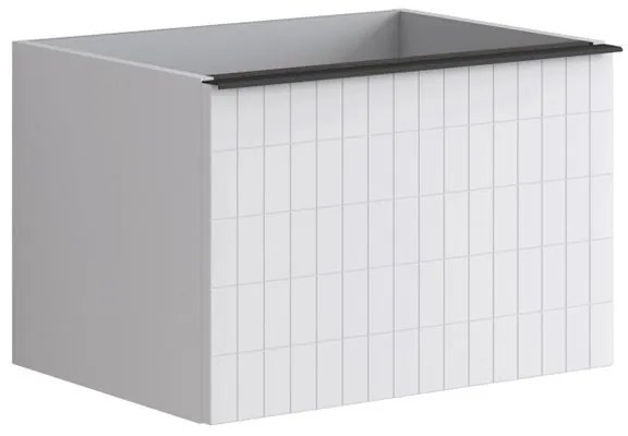 Mobile da bagno da fissare sotto lavabo L 60 x H 40 x P 45.5 cm bianco laccato, 2 cassetti Pixel grid