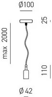 Sospensione Industrial Flute Metallo Nikel Satinato E Stoffa Grigio 1 Luce E27