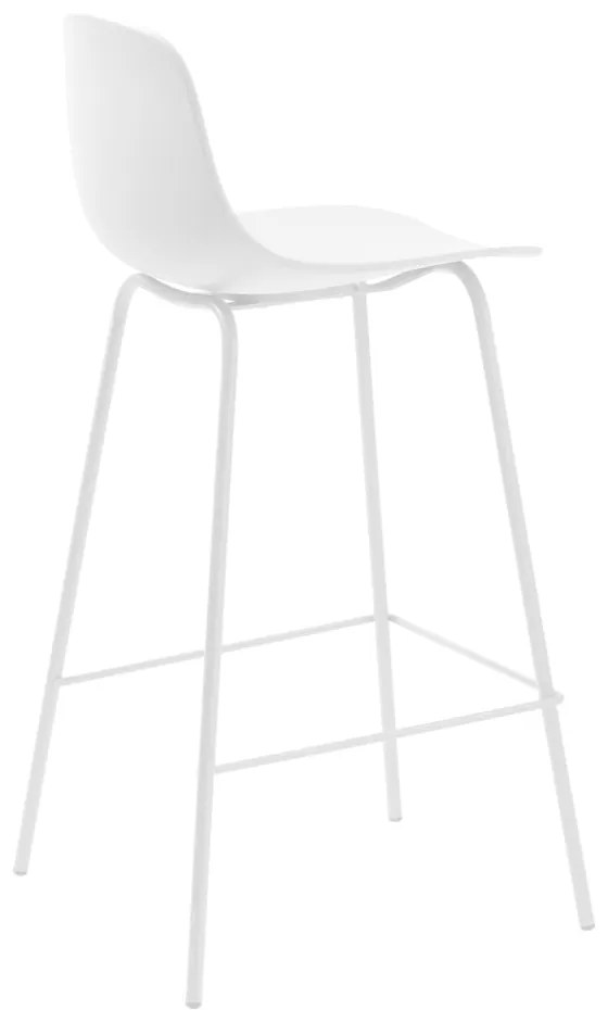 Sgabello da bar bianco in plastica (altezza della seduta 67,5 cm) Whitby – Unique Furniture