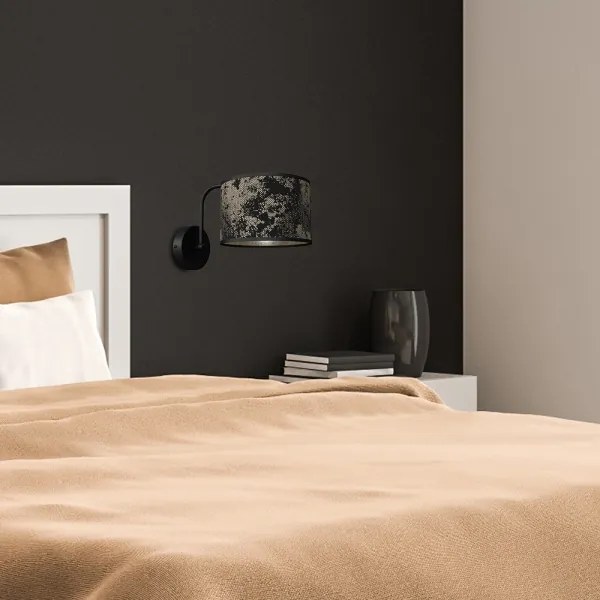 Applique SATINO 1xE27/60W/230V nera/oro