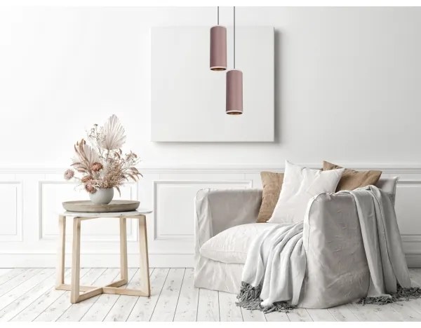 Lampadario a cavo AVALO 2xE27/60W/230V Ø20 cm rosa/rame