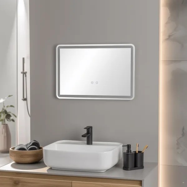 Brilagi - Specchio da bagno riscaldato antiappannamento con dimmer LED e retroilluminazione BELLA LED/12W/230V 40x60 cm IP44