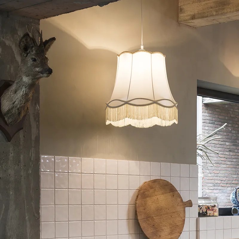 Lampada a sospensione retrò crema 45 cm - Granny