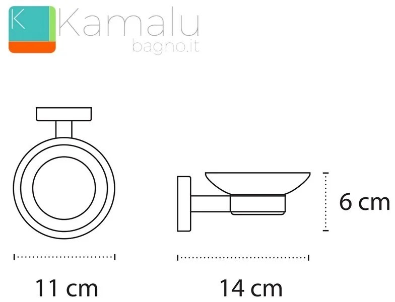Kamalu - portasapone a muro colore nero linea kaman nico-10