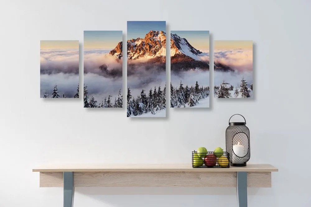 Quadri 5 pezzi – Rozsutec sotto la neve
