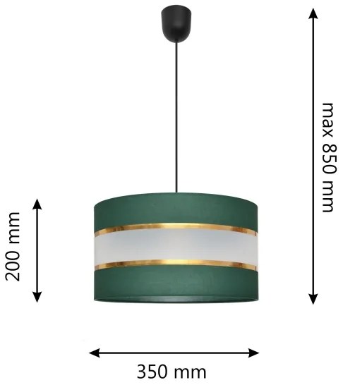 Lampadario a sospensione con filo HELEN 1xE27/15W/230V diametro 35 cm verde/oro