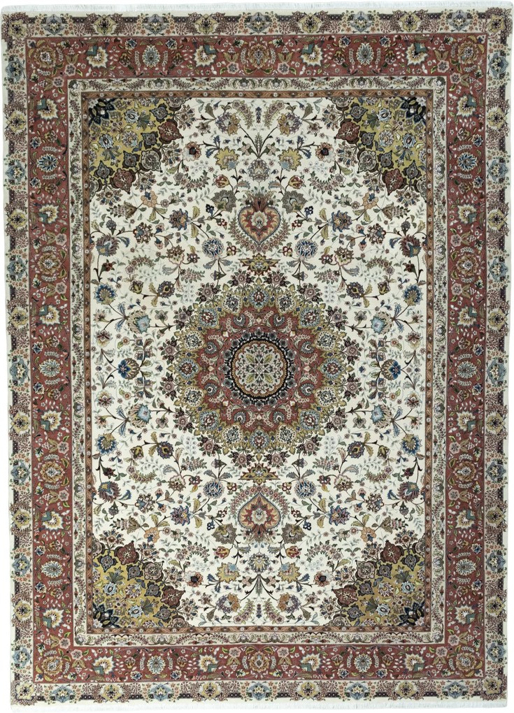 Tabriz Tappeto persiano 350x250 Beige (Iran) Annodato A Mano