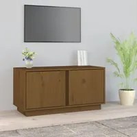 Mobile Porta TV Miele 80x35x40,5 cm in Legno Massello di Pino cod mxl 26696