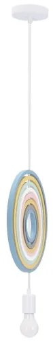 Lampadario sospeso per bambini con cavo HOOPS 1xE27/20W/230V Ø 27 cm multicolore