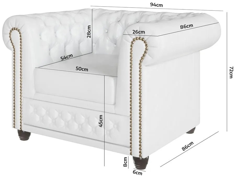 Poltrona in similpelle bianca York - Ropez